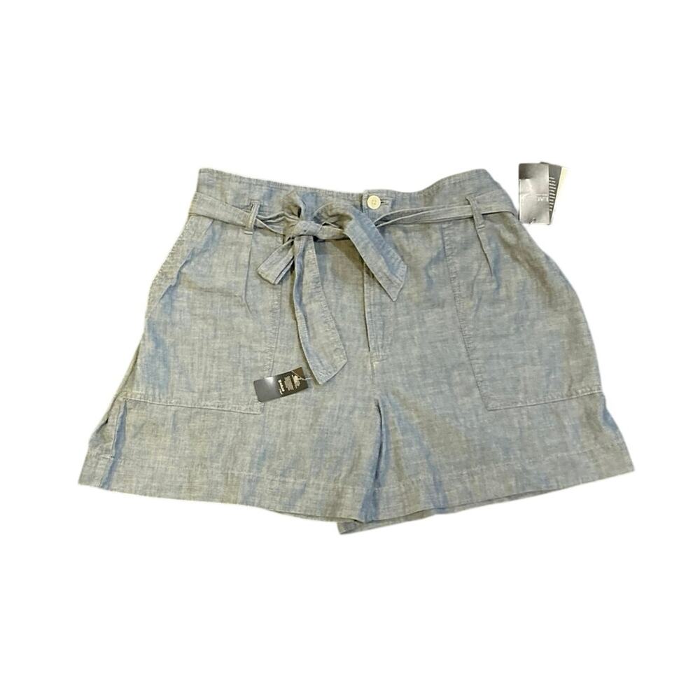 Lauren Ralph Lauren Belted Chambray Shorts 14 NWT Coastal Nautical Preppy Casual